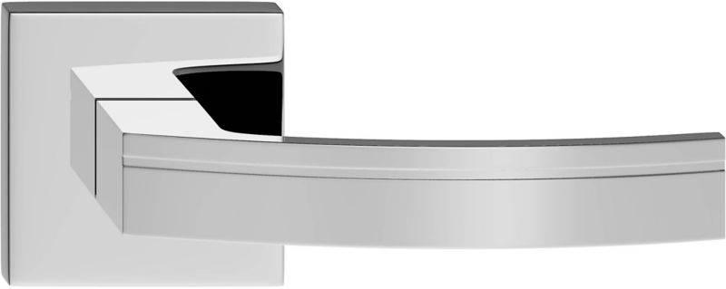 Dørhåndtag Verso Barcelona Q med kvadratisk roset i blank krom