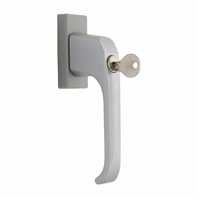 Jupiter vindueshåndtag med nøgle, hvid