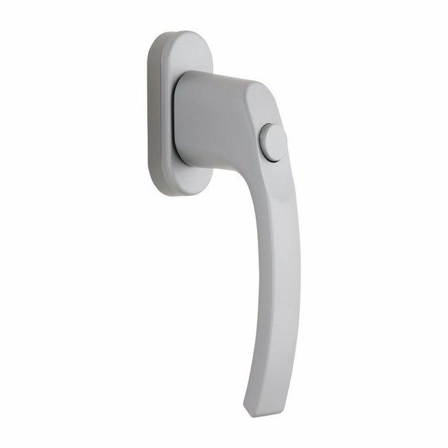 Hvid Pluton vinduesgreb med knap