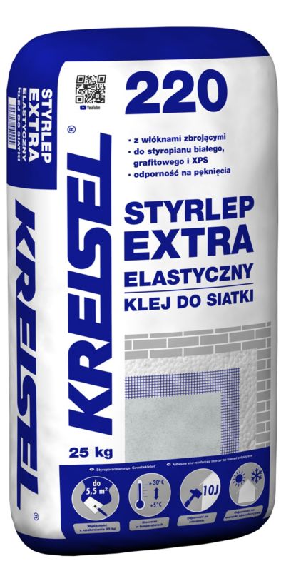 Fleksibelt netklæbemiddel Kreisel Styrlep Extra 220 25 kg