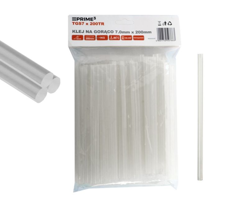 Limstift til limpistol Prime3 7 mm transparent TGS7x200TR 1 stk.