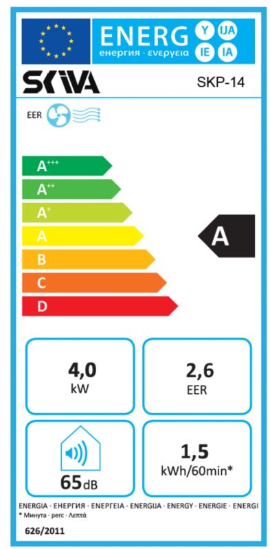 Bærbar monoblok aircondition SKIVA 14000BTU - 1 stk