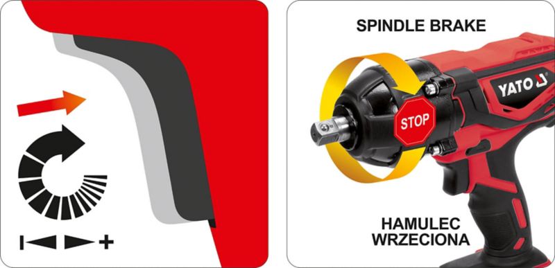 Yato 18 V slagmomentnøgle 1/2" 300 Nm