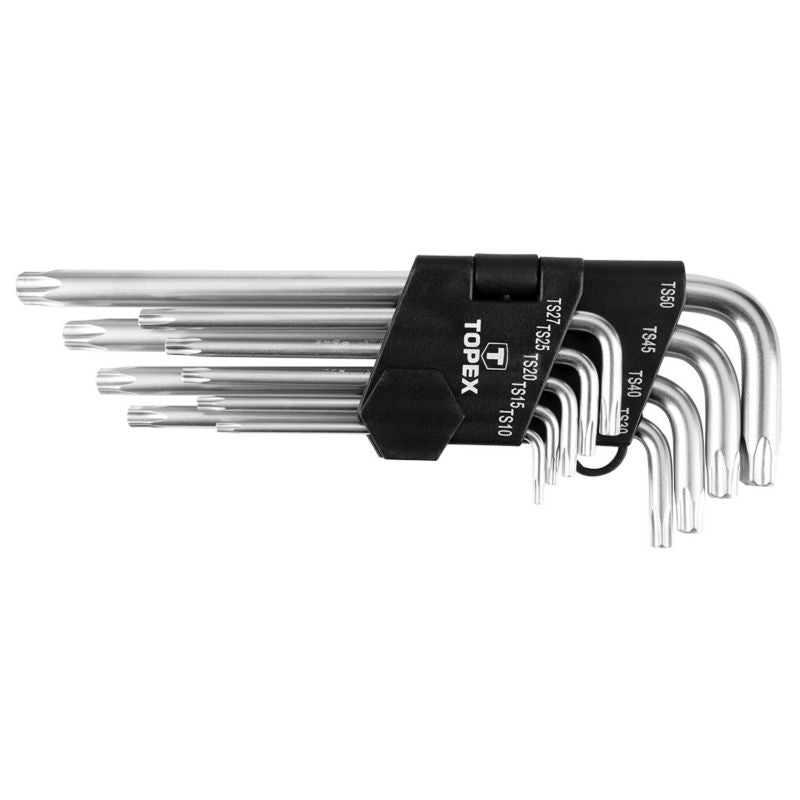 Langt femkantnøglesæt med hul TOPEX TS 10 - 50, sølv, 1 sæt