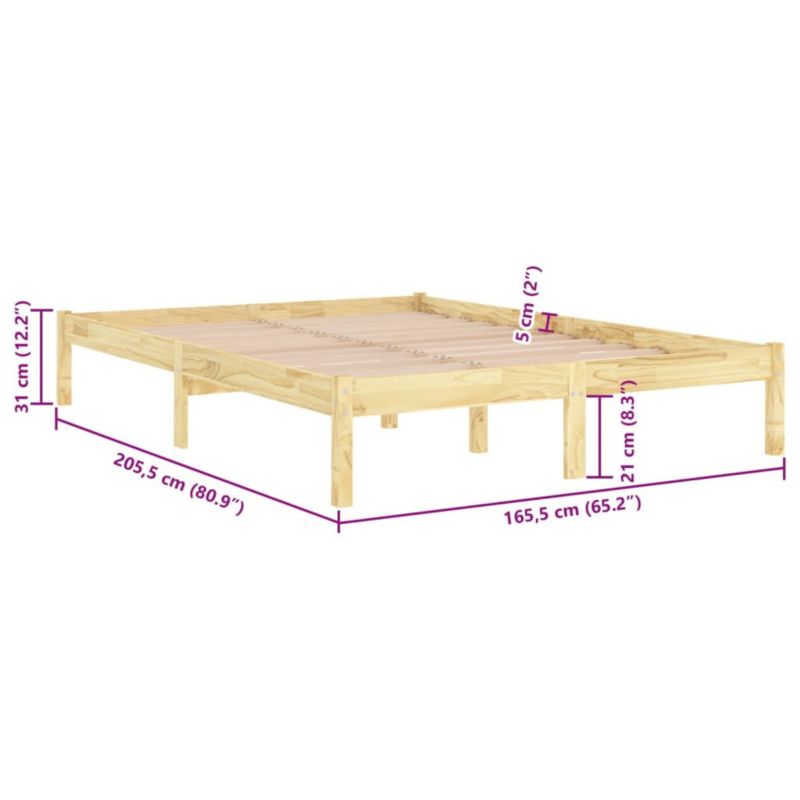 Træseng 160x200 cm Brun WM-810027