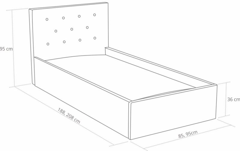 Ungdomsseng Bonni Star 80x180 cm Hvid