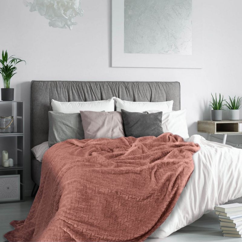 Cindy plaid 150 x 200 cm i pudderfarve