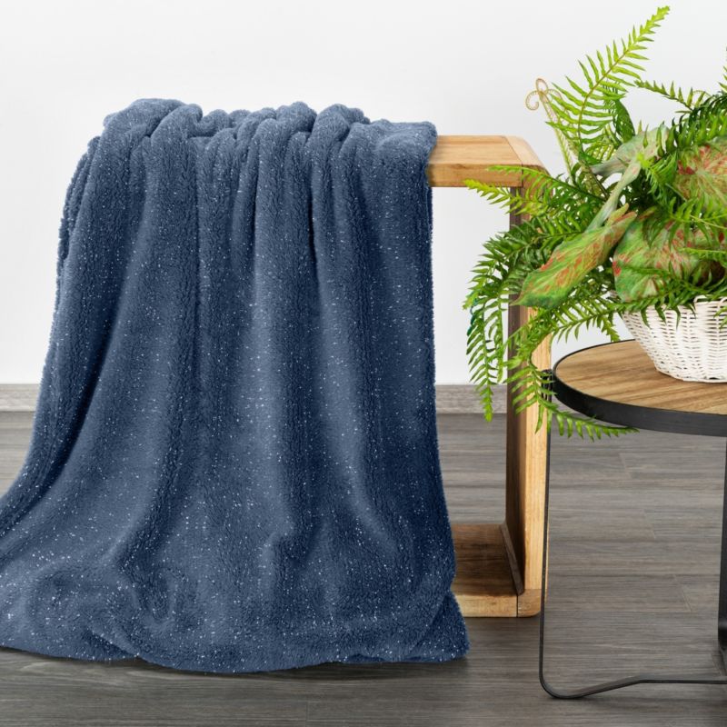 Eurofirany tæppe 150 x 200 cm i marineblå/sølv