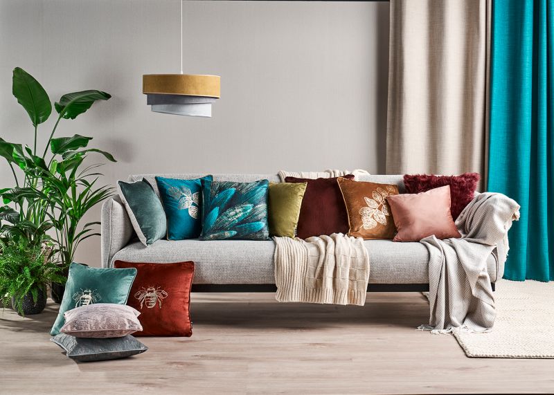 Eurofirany akryl plaid 130 x 170 cm i stålgrå / hvid