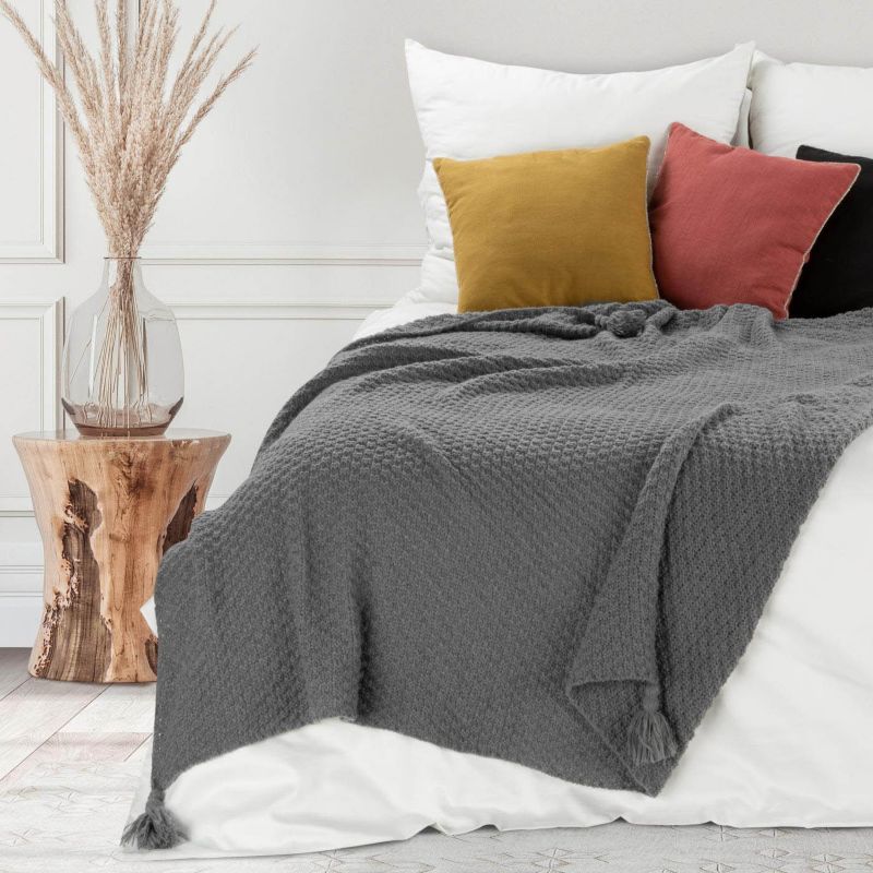 Eurofirany pled tæppe 130 x 170 cm i grafitgrå