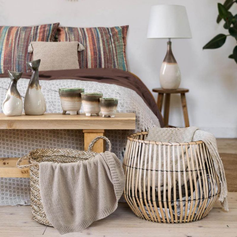 Eurofirany Pled plaid 130 x 170 cm i marineblå og beige