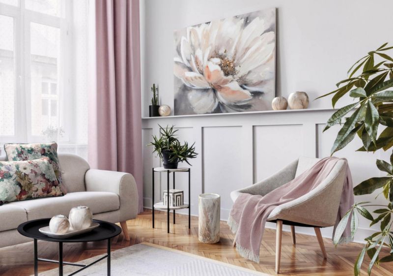 Eurofirany pled 180 x 220 cm tæppe i lyserød og creme