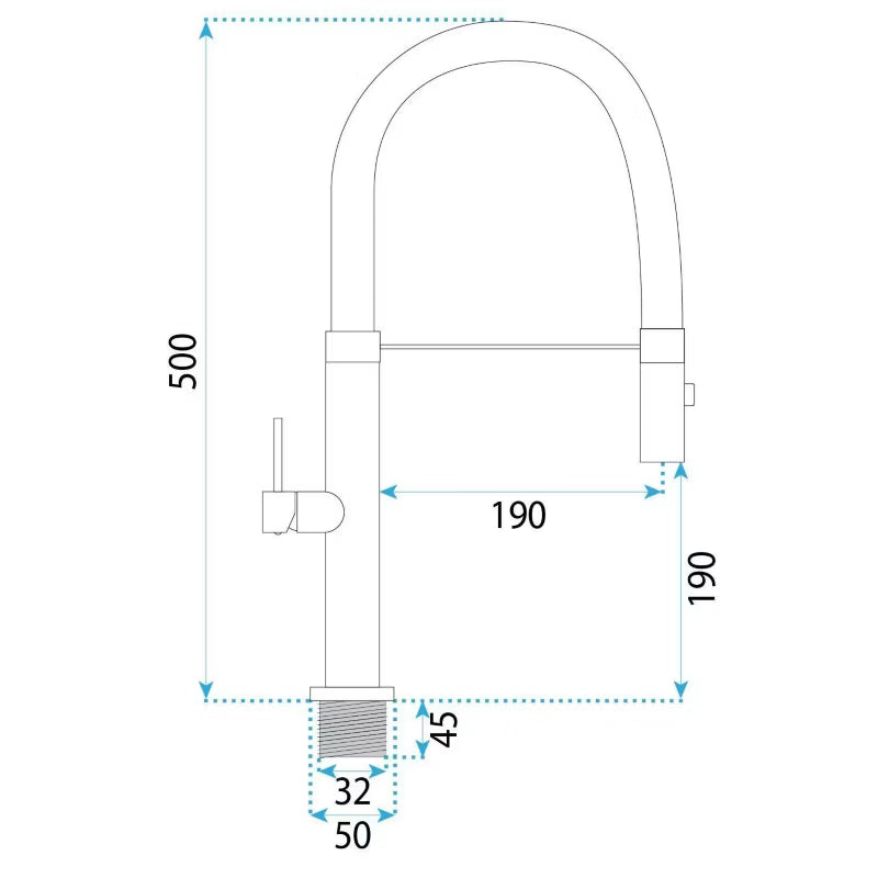 Køkkenarmatur Viera 19x50 cm Børstet Nikkel