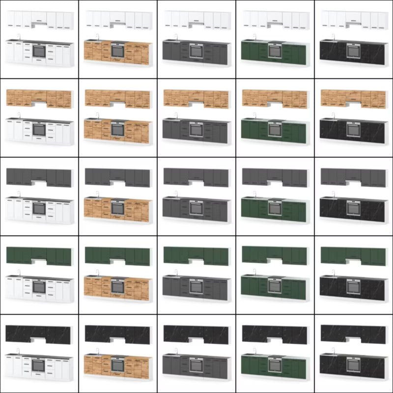 Køkkensæt Roma 280 cm Wotan Eg Hvid Mat