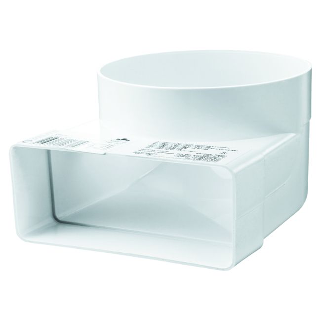 Vinkelkobling Vents 204 x 60 mm 125 mm hvid