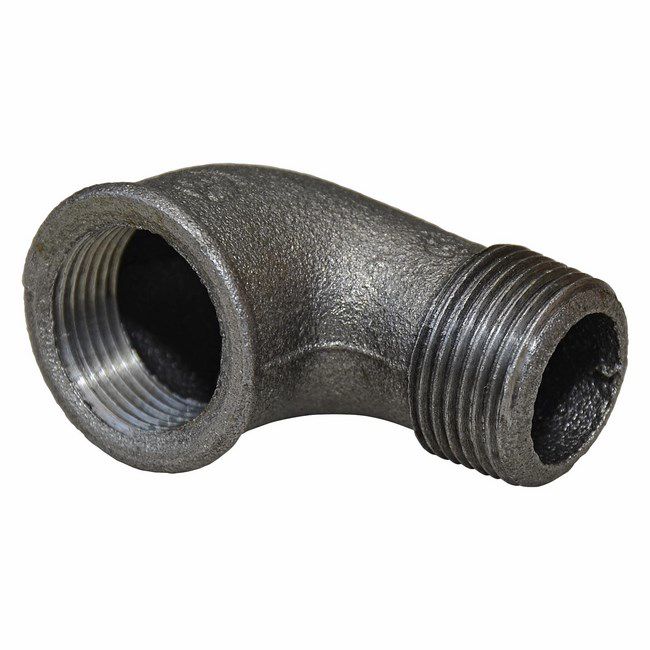 Lige gevindbøjning 3/4" grå