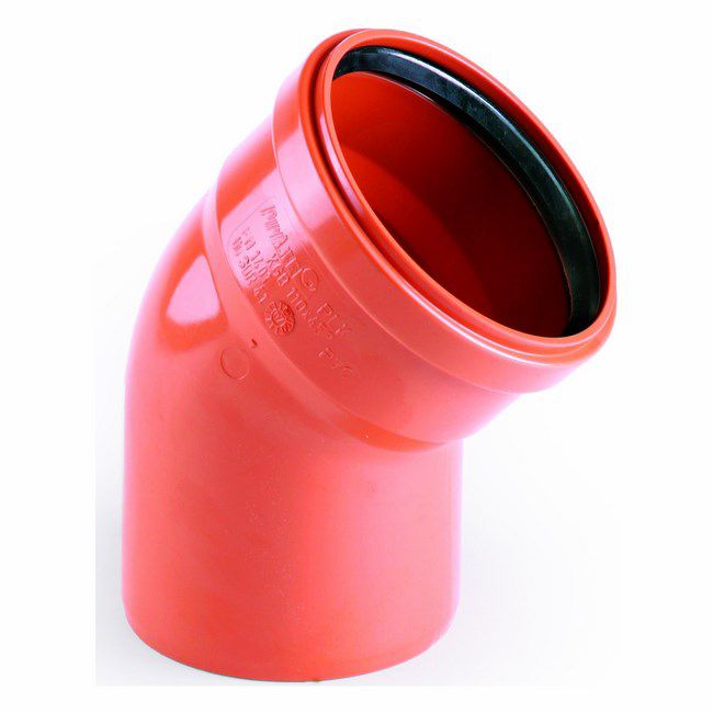Pipelife afløbsbøjning 15° 160 mm orange