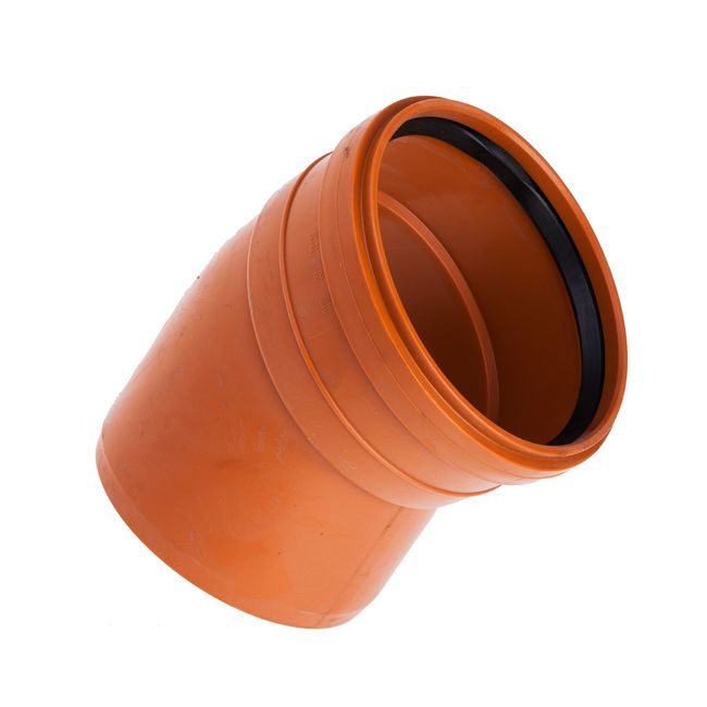 Pipelife afløbsbøjning 30° 160 mm orange
