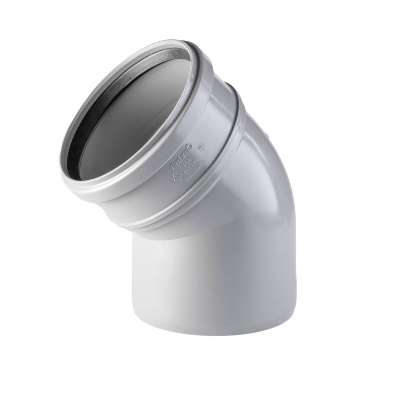 Kanalbøjning Pipelife 30° 75 mm grå