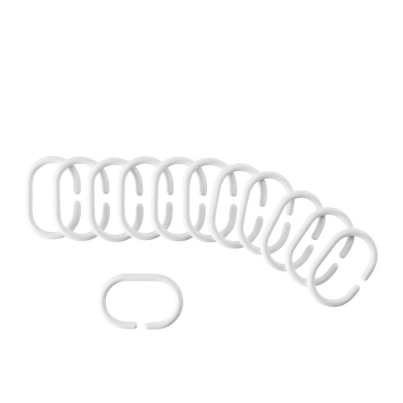 Hvide ringe til bruseforhæng Nira