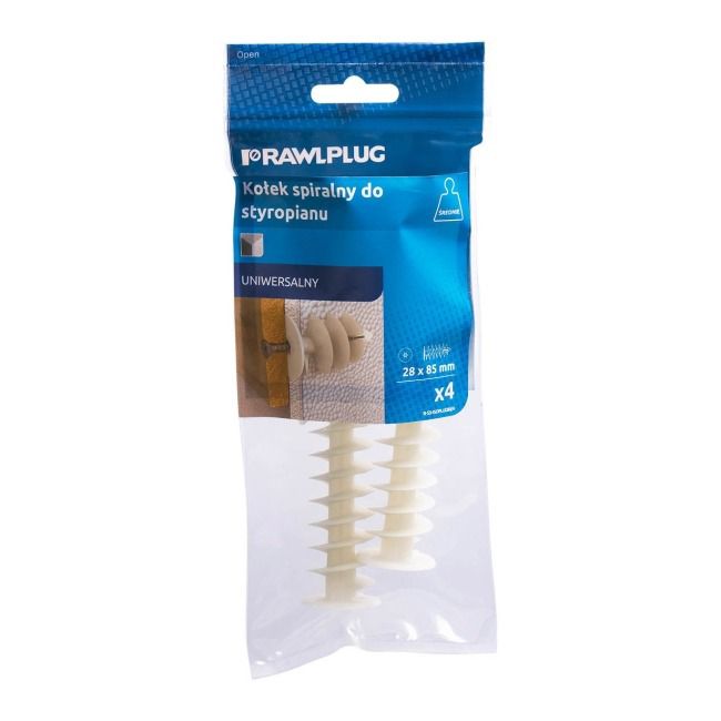 Rawlplug isoleringsdybel til polystyren 28 x 85 mm, 4 stk.