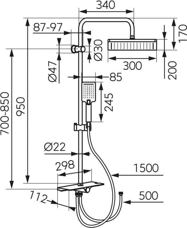 Ferro Torn Eco brusekolonne 30 x 20 cm mat-sort