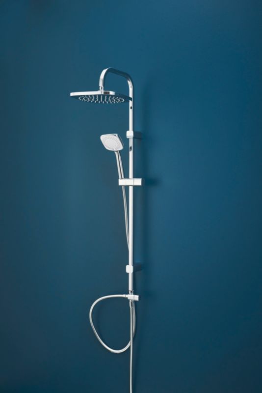 GoodHome Teesta 3‑funktioners brusekolonne i krom