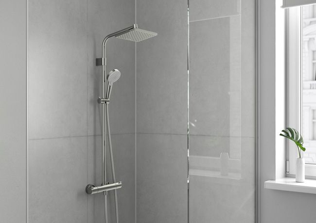 Hansgrohe Waterforms 23 x 23 cm 2-funktions brusekolonne med termostatbatteri