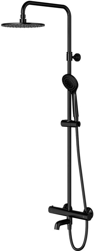 Omnires Preston badekarskolonne med termostatbatteri i mat-sort