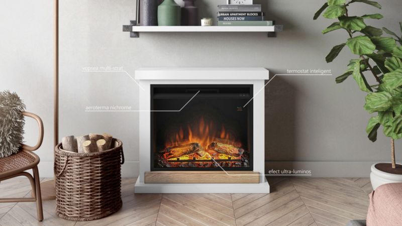 Elektrisk pejs TAGU Hagen hvid portalmodel 1 stk