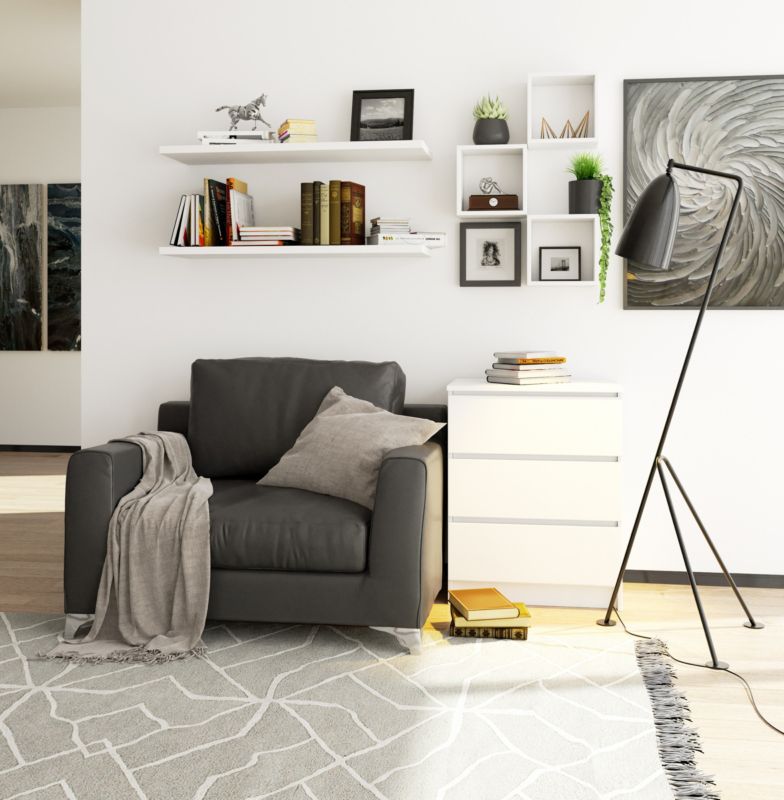 Akord K60 kommode hvid 60 cm 3 skuffer mat hvid 60x40x77 cm 1 stk.