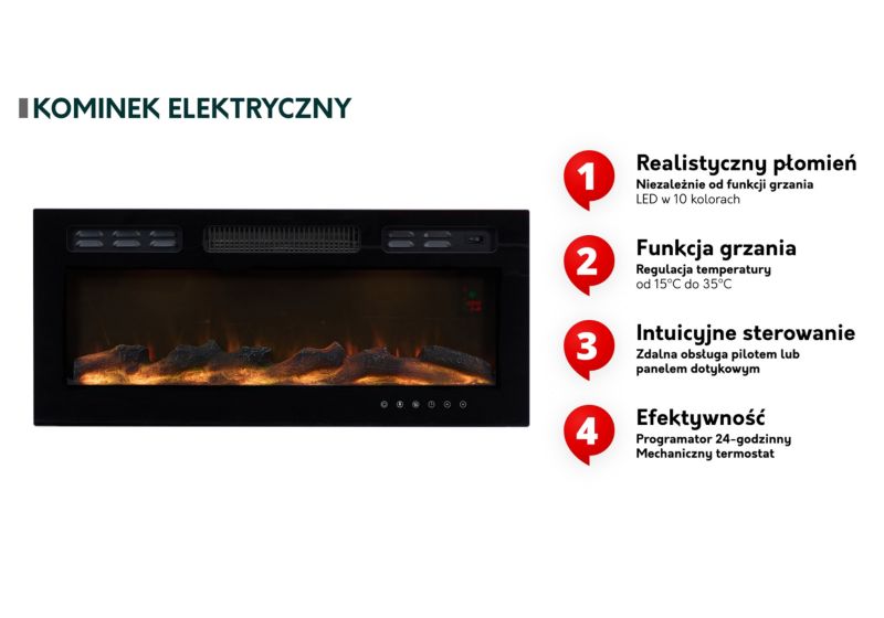 Kommode med Elektrisk Pejs Mossa 2D1S 177x40x84 cm Kasmir/Egetræ Whisky