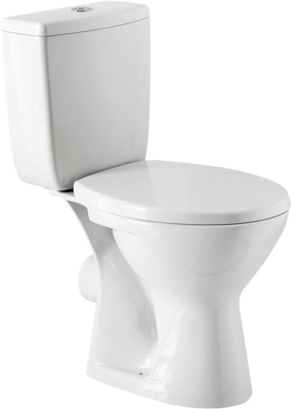 Kompakt WC Cersanit Iva med polipropylensæde og horisontal afløb