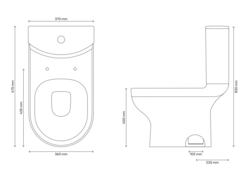 Kompakt WC GoodHome Cavally uden kant med lodret afløb 3/6 l og langsomt sænkende sæde
