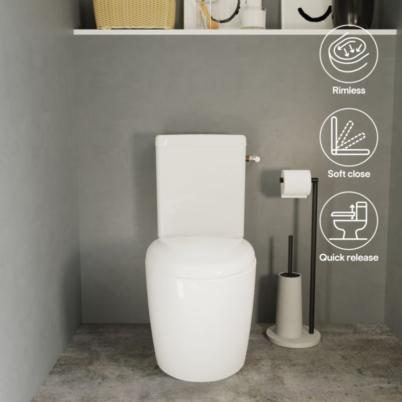 Kompakt WC GoodHome Kentia uden kant med langsomt sænkende duroplast-sæde