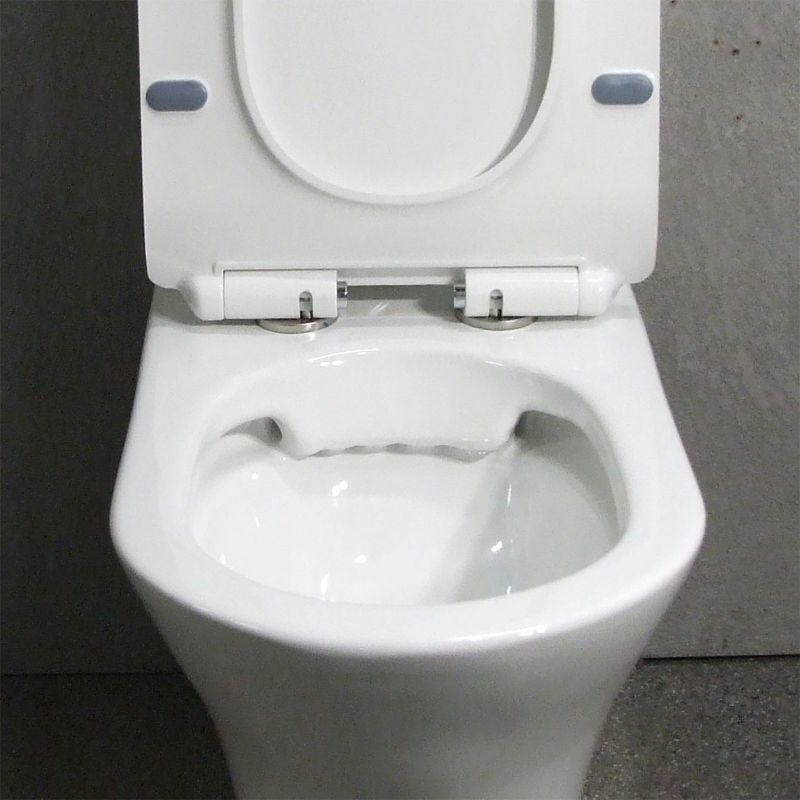 Kompakt Toilet Makalu 63x35x77 cm Hvid med Duroplast Sæde