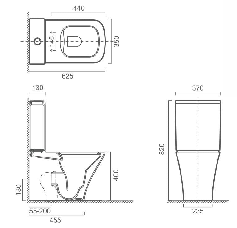 Kompakt WC Nemo uden kant med softclose-sæde i hvid