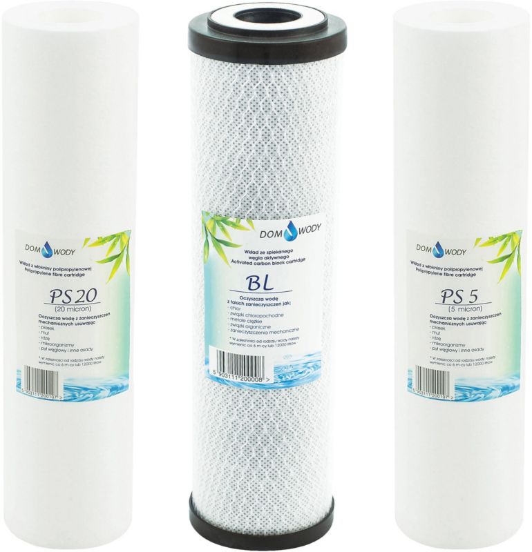 Komplet filterpatroner til Klarwod omvendt osmose-system