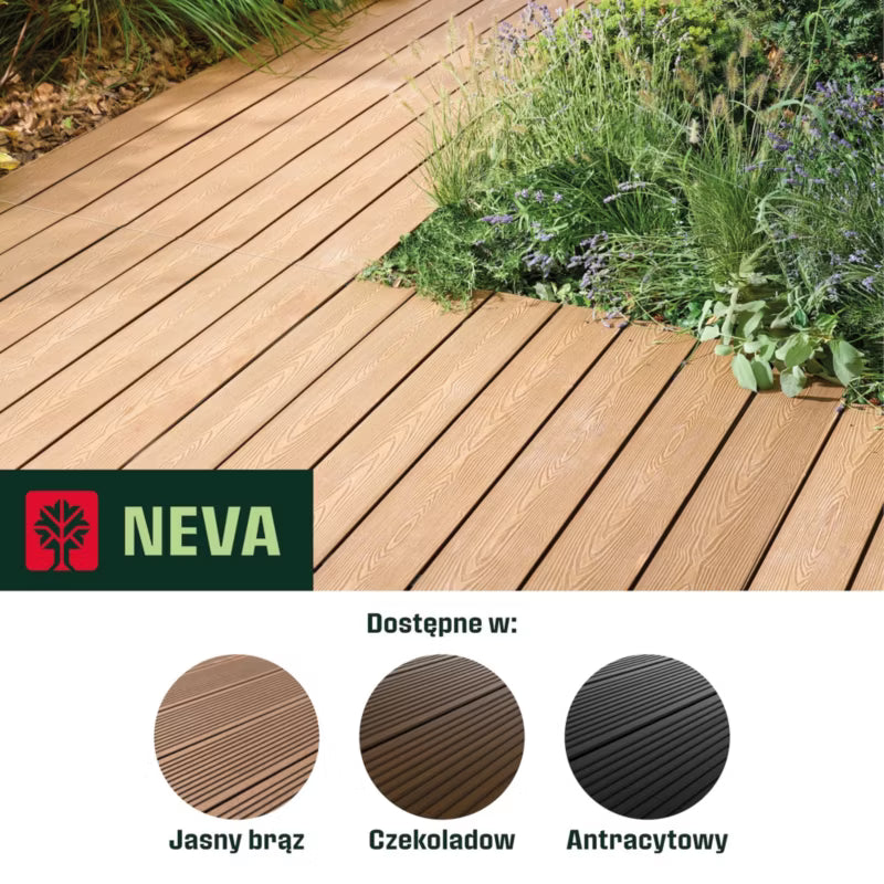 Komposit terrassebræt Neva 2,1x14,5x300 cm Brun