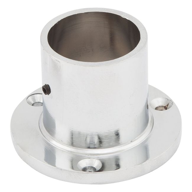 Høj monteringsende til 25 mm rør i krom