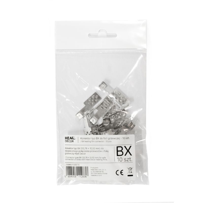 Konnektor Type BX til Varmefolie Sølv 10 Stk.
