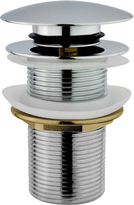 Klik-klak prop til håndvaske uden overløb i krom