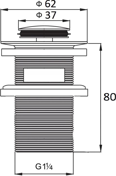 Mexen lille rund klik-klak prop i krom, 1 stk.