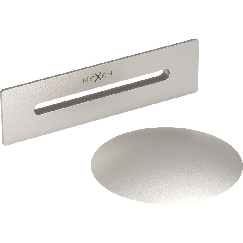 Overløbsprop til badekar Mexen Uni i børstet nikkel, 1 stk.
