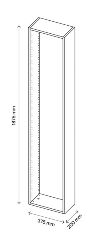 GoodHome Atomia korpus 20 x 187,5 x 37,5 cm i egetræ