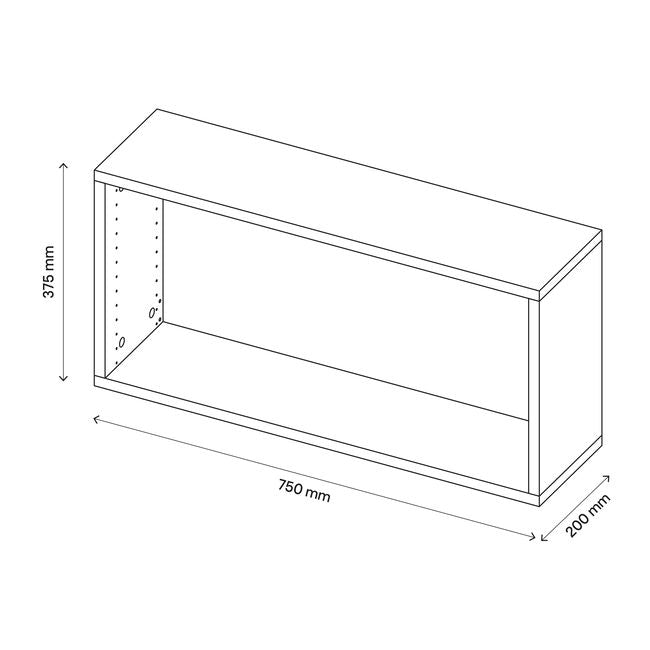GoodHome Atomia korpus 20 x 37,5 x 75 cm i egetræ