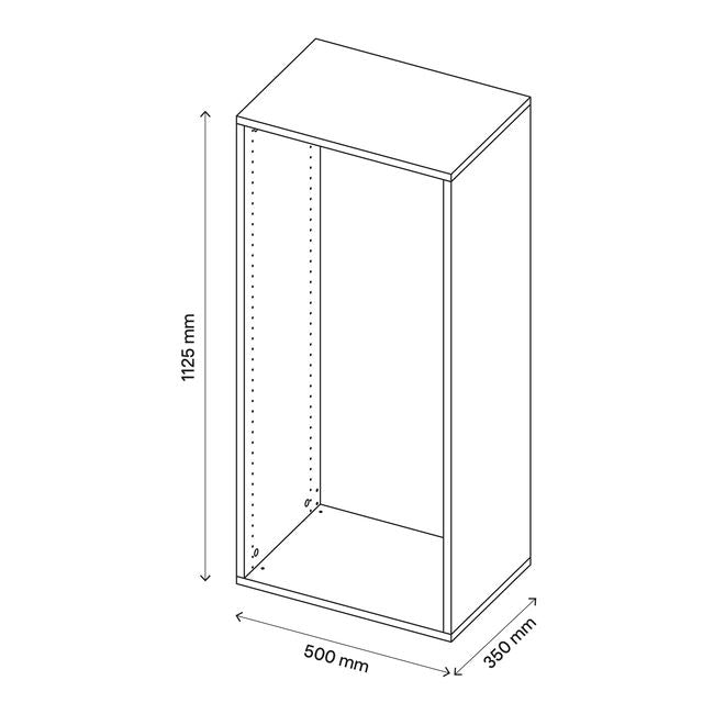 GoodHome Atomia korpus 35 x 112,5 x 50 cm grå eg