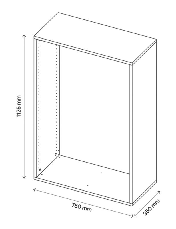 GoodHome Atomia korpus 35 x 112,5 x 75 cm grå eg