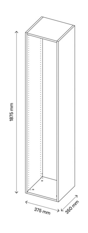 GoodHome Atomia korpus 35 x 187,5 x 37,5 cm i egetræ