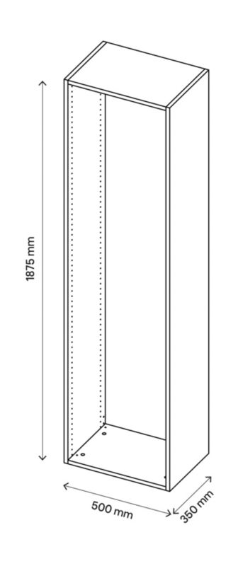 GoodHome Atomia korpus 35 x 187,5 x 50 cm mat-sort